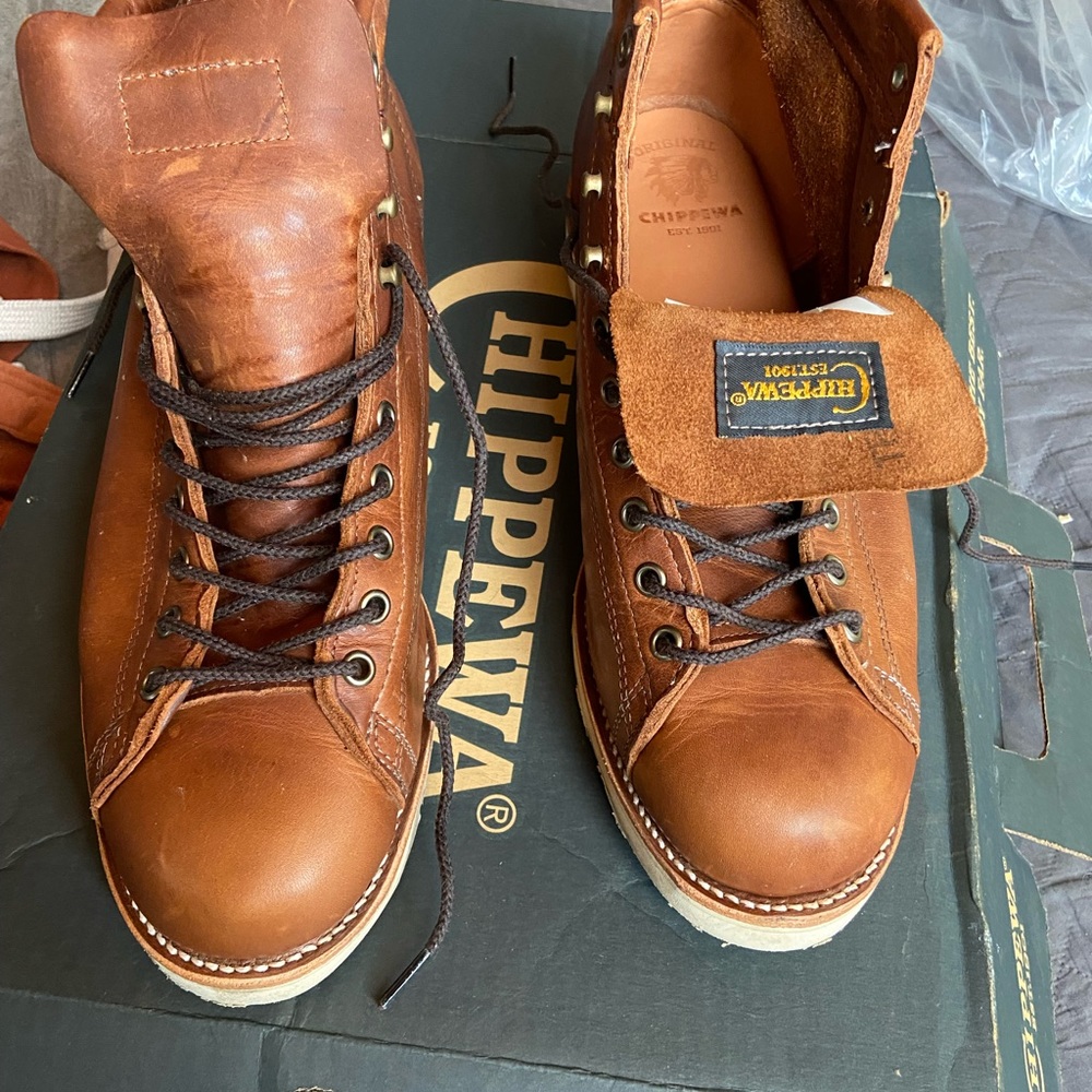 Chippewa lace to toe roofer boot